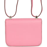 Pre-owned Hermes Micro Constance 14 Bubblegum Epsom Palladium Hardware