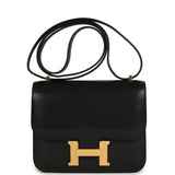 Hermes Constance 18 Black Chevre Chamkila Gold Hardware