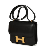 Hermes Constance 18 Black Chevre Chamkila Gold Hardware