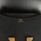 Hermes Constance 18 Black Chevre Chamkila Gold Hardware