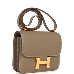 Hermes Constance 18 Etoupe Epsom Gold Hardware
