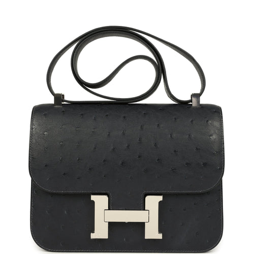 Hermes Constance 1-24 Caban Ostrich Palladium Hardware