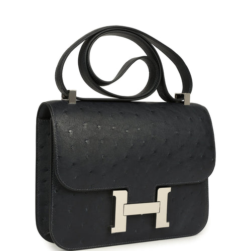 Hermes Constance 1-24 Caban Ostrich Palladium Hardware