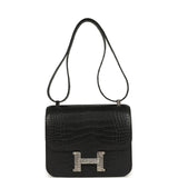 Hermes Constance 24 Black Matte Alligator and Ombre Lizard Marquette Palladium Hardware