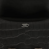 Hermes Constance 24 Black Matte Alligator and Ombre Lizard Marquette Palladium Hardware