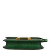 Vintage Hermes Constance 24 Vert Emerald Varanus Salvator Lizard Gold Hardware