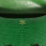 Vintage Hermes Constance 24 Vert Emerald Varanus Salvator Lizard Gold Hardware
