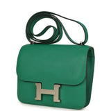 Pre-owned Hermes Constance 18 Vert Vertigo Evercolor Palladium Hardware