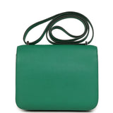 Pre-owned Hermes Constance 18 Vert Vertigo Evercolor Palladium Hardware
