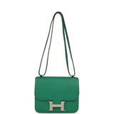 Pre-owned Hermes Constance 18 Vert Vertigo Evercolor Palladium Hardware