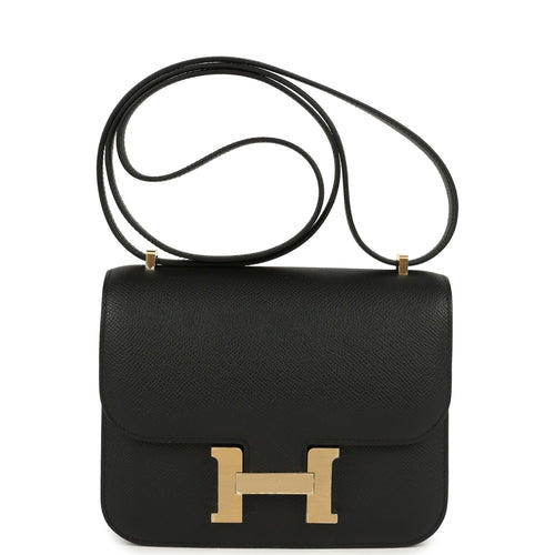 Hermes Constance 18 Black Epsom Brushed Permabrass Hardware