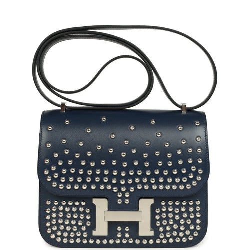 Hermes Constance 18 Clouté Bleu Abysse Box Palladium Hardware