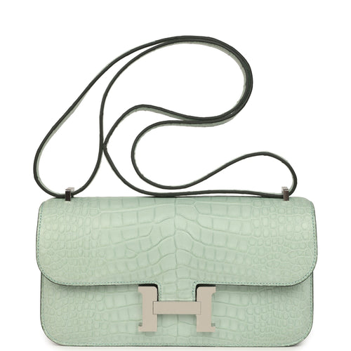 Hermes Constance Elan Vert D'Eau Matte Alligator Palladium Hardware