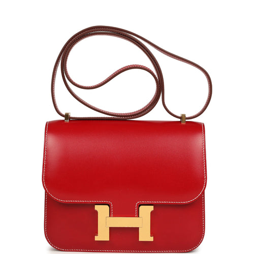Hermes Constance 18 Rouge Piment Box Gold Hardware