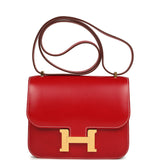 Hermes Constance 18 Rouge Piment Box Gold Hardware
