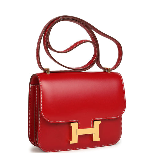 Hermes Constance 18 Rouge Piment Box Gold Hardware