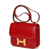 Hermes Constance 18 Rouge Piment Box Gold Hardware
