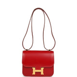 Hermes Constance 18 Rouge Piment Box Gold Hardware