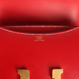 Hermes Constance 18 Rouge Piment Box Gold Hardware