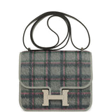 Hermes Constance 18 Tartan Bleu Glacier Swift Palladium Hardware - Thumbnail View 1