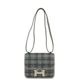 Hermes Constance 18 Tartan Bleu Glacier Swift Palladium Hardware - Thumbnail View 7