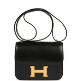 Hermes Constance 18 Black Box Gold Hardware