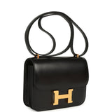 Hermes Constance 18 Black Box Gold Hardware