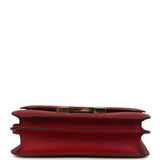 Pre-owned Hermes Constance 24 Rouge Grenat Verso Epsom Lacquered Permabrass Hardware