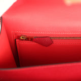 Pre-owned Hermes Constance 24 Rouge Grenat Verso Epsom Lacquered Permabrass Hardware