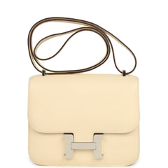 Pre-owned Hermes Constance 18 Nata Epsom Palladium Hardware