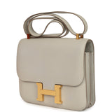 Pre-owned Hermes Constance 24 Gris Perle Evercolor Gold Hardware