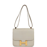 Pre-owned Hermes Constance 24 Gris Perle Evercolor Gold Hardware