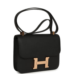 Hermes Constance 1-24 Black Epsom Rose Gold Hardware