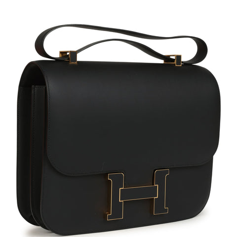 Hermes Constance Cartable 29 Black Sombrero Gold Hardware