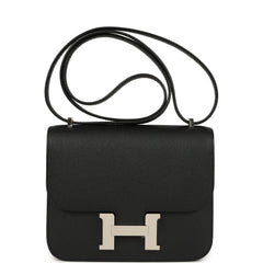 Hermes Constance 18 Black Epsom Palladium Hardware