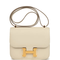 Hermes Constance 18 Craie Epsom Gold Hardware