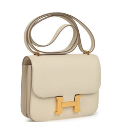Hermes Constance 18 Craie Epsom Gold Hardware