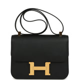 Hermes Constance 1-24 Black Epsom Gold Hardware