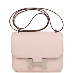 Hermes Constance 18 Rose Darling Chevre Mysore Palladium Hardware
