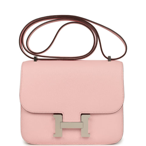 Hermes Constance 18 Rose Sakura Chevre Mysore Palladium Hardware