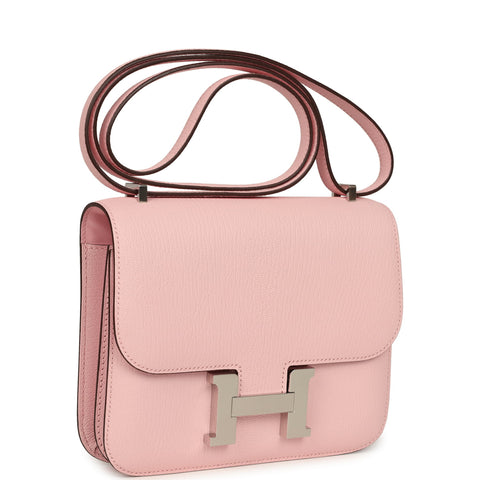 Hermes Constance 18 Rose Sakura Chevre Mysore Palladium Hardware