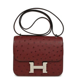 Hermes Constance 18 Rouge H Ostrich Palladium Hardware - Thumbnail View 1