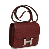 Hermes Constance 18 Rouge H Ostrich Palladium Hardware - Thumbnail View 2