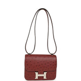 Hermes Constance 18 Rouge H Ostrich Palladium Hardware - Thumbnail View 7