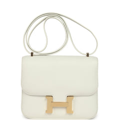 Hermes Constance 18 New White Swift Permabrass Hardware