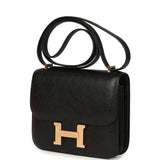 Pre-owned Hermes Constance 18 Black Ostrich Rose Gold Hardware - Thumbnail View 5