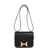 Pre-owned Hermes Constance 18 Black Ostrich Rose Gold Hardware - Thumbnail View 7