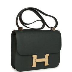 Hermes Constance 1-24 Vert Fonce Epsom Permabrass Hardware