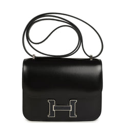Hermes Constance 18 Black Box Aventurine Hardware