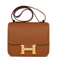Pre-owned Hermes Constance 24 Gold Epsom Gold Hardware